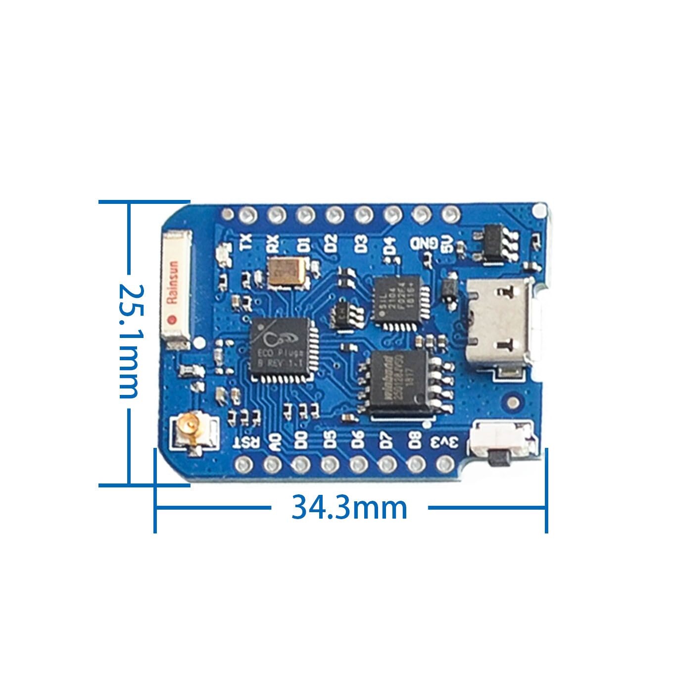 WEMOS D1 미니 프로 외부 안테나 커넥터, Nod - D1 Mini Pro 리뷰 및 가격